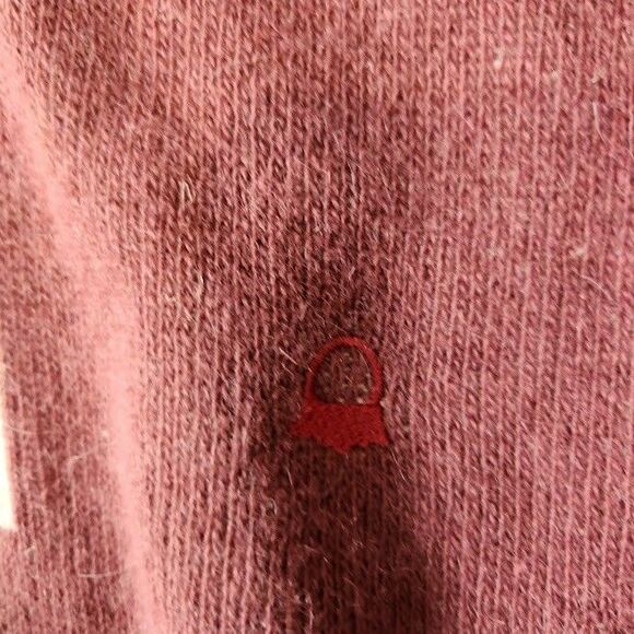 Womens Authentic Arandu Poncho Fringed Edges Maroon Geometric Design Size Large - Picture 3 of 7